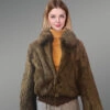 Real Rabbit Fur Bomber For Stylish Womens close view