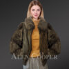 Women’s stylish Real Rabbit Fur Bomber