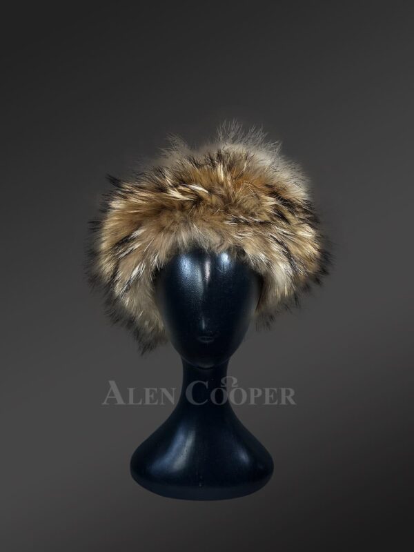 Raccoon Fur Headband for Women