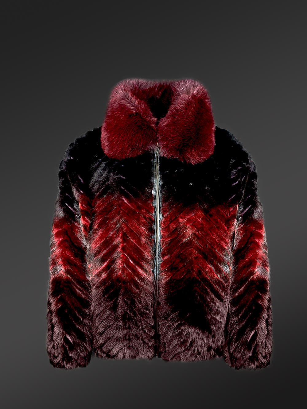 Men Mink Fur Bomber Jacket - Image 3