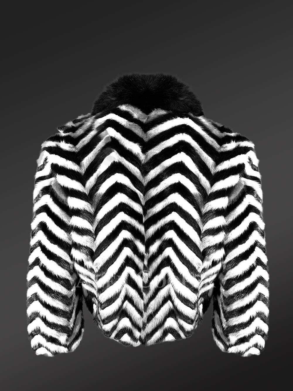 Men Mink Fur Bomber Coat with Zipper Closing - Image 7