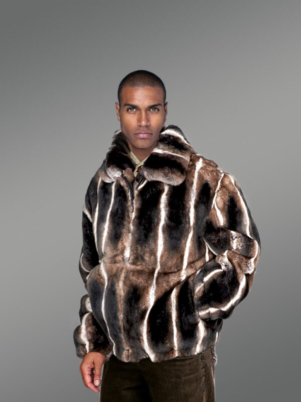 Rabbit Fur Bomber for Men - Image 2