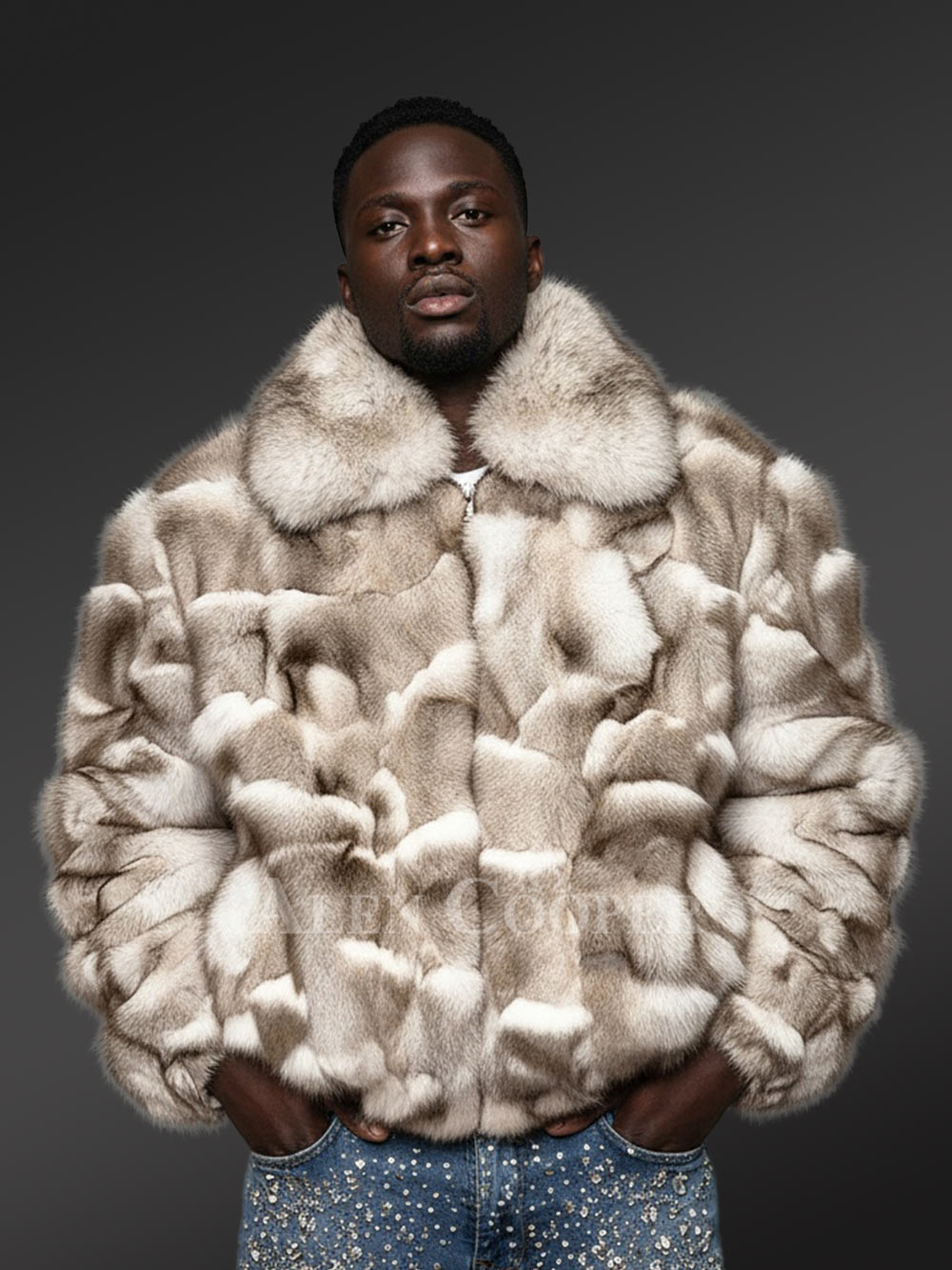 Fox Fur Jacket in Bomber for Men to Look Suave and Classy