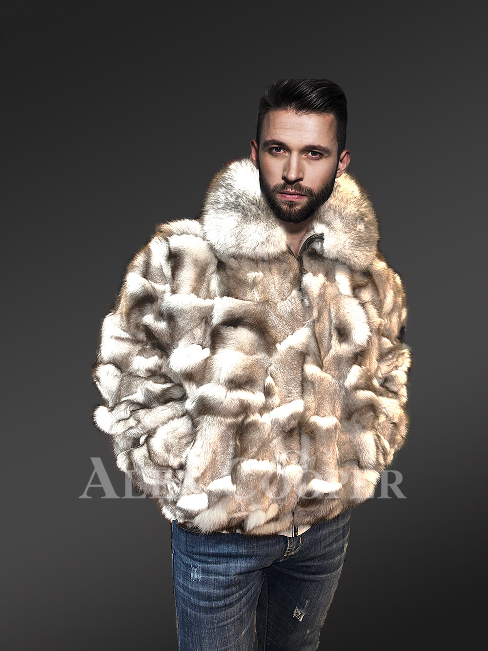 Fox Fur Jacket in Bomber for Men to Look Suave and Classy - Image 2