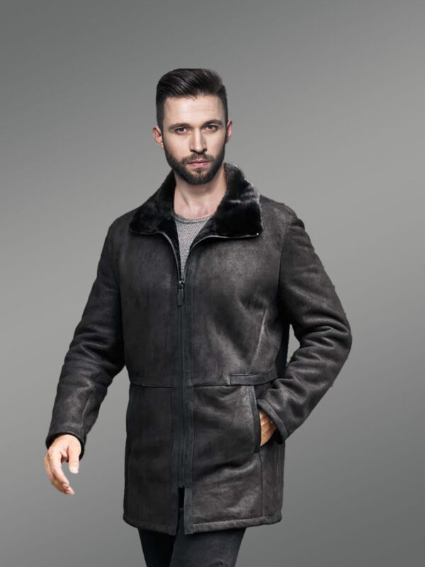 Mens Shearling Coat Long Fur Outwear - Image 3