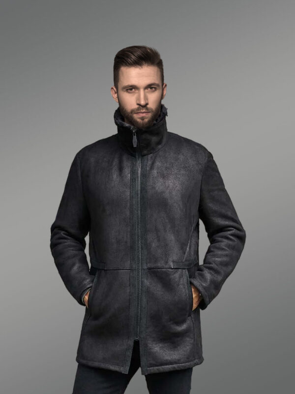 Mens Shearling Coat Long Fur Outwear - Image 2