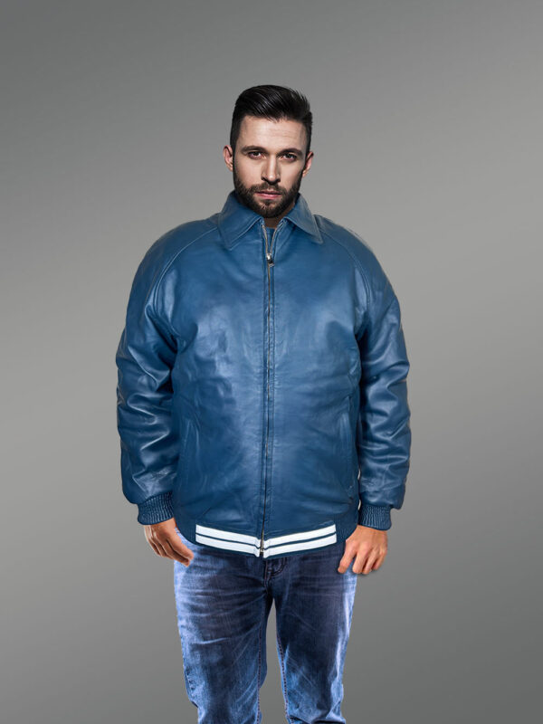 Comfy Leather Bomber Jacket for Men