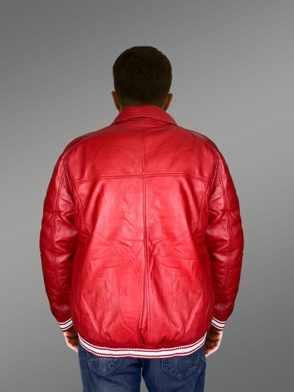 Comfy Leather Bomber with Flexible Hem and Wrist - Image 5