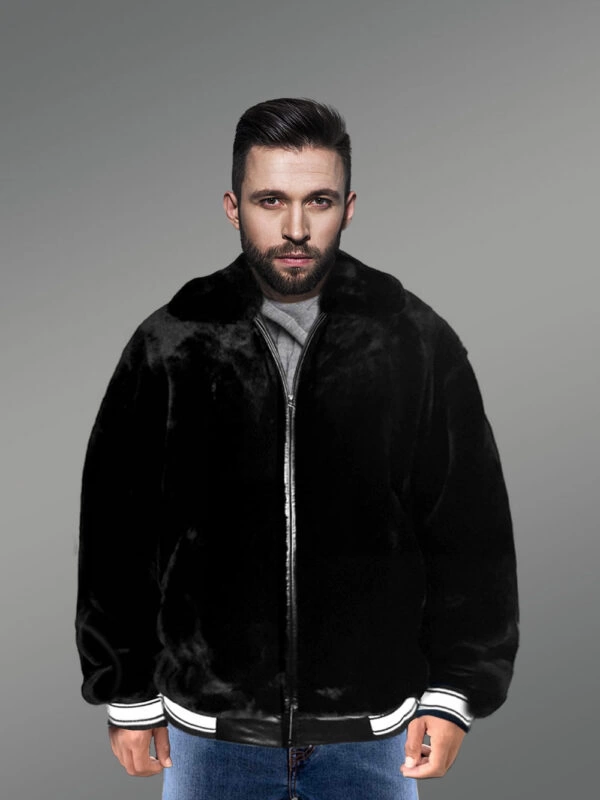 Sheepskin Bomber Mouton Varsity for Men - Image 3