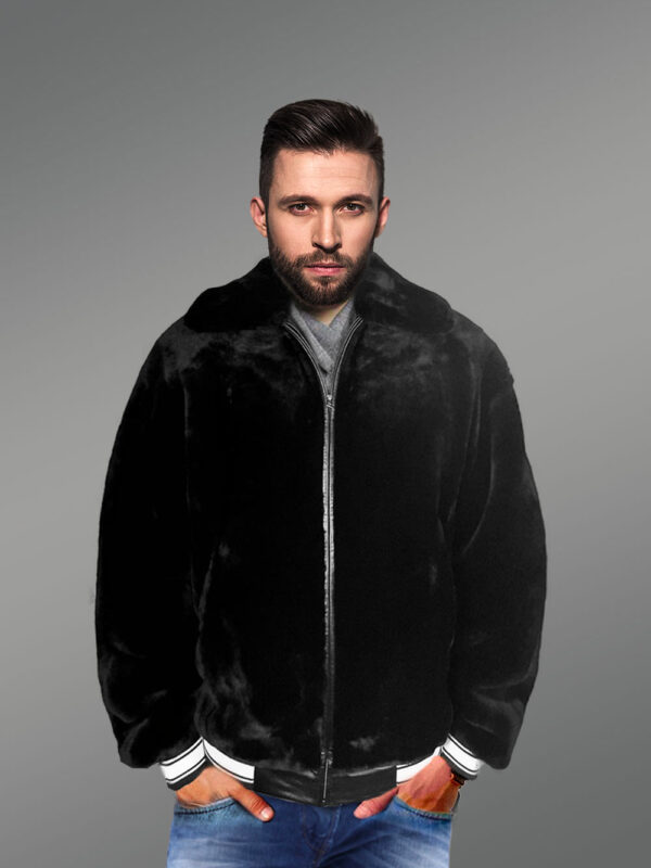 Sheepskin Bomber Mouton Varsity for Men - Image 4