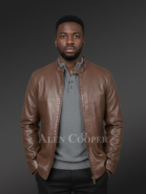 Mens Brown Motorcycle Leather Jacket – Snazzy Looks with Smooth Touch