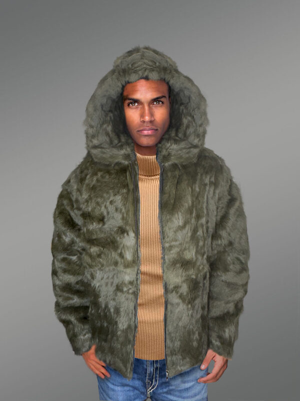 Mens Rabbit Fur Bomber - Image 3