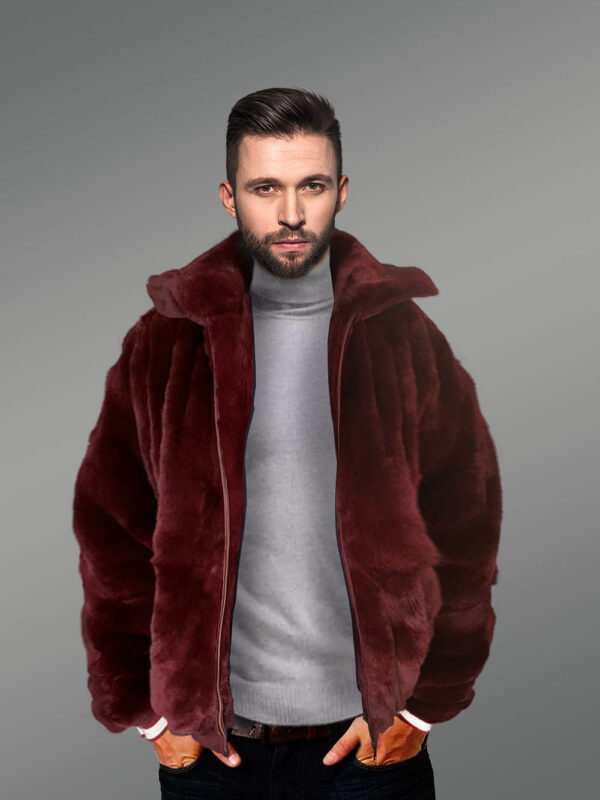 Mink Down Bomber with Regular Collar