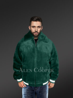 Jacket Varsity in Sheepskin Mouton for Men