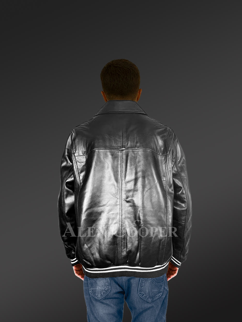 Black Leather Bomber Jacket – Cozy Feel & Suave Looks - Image 4