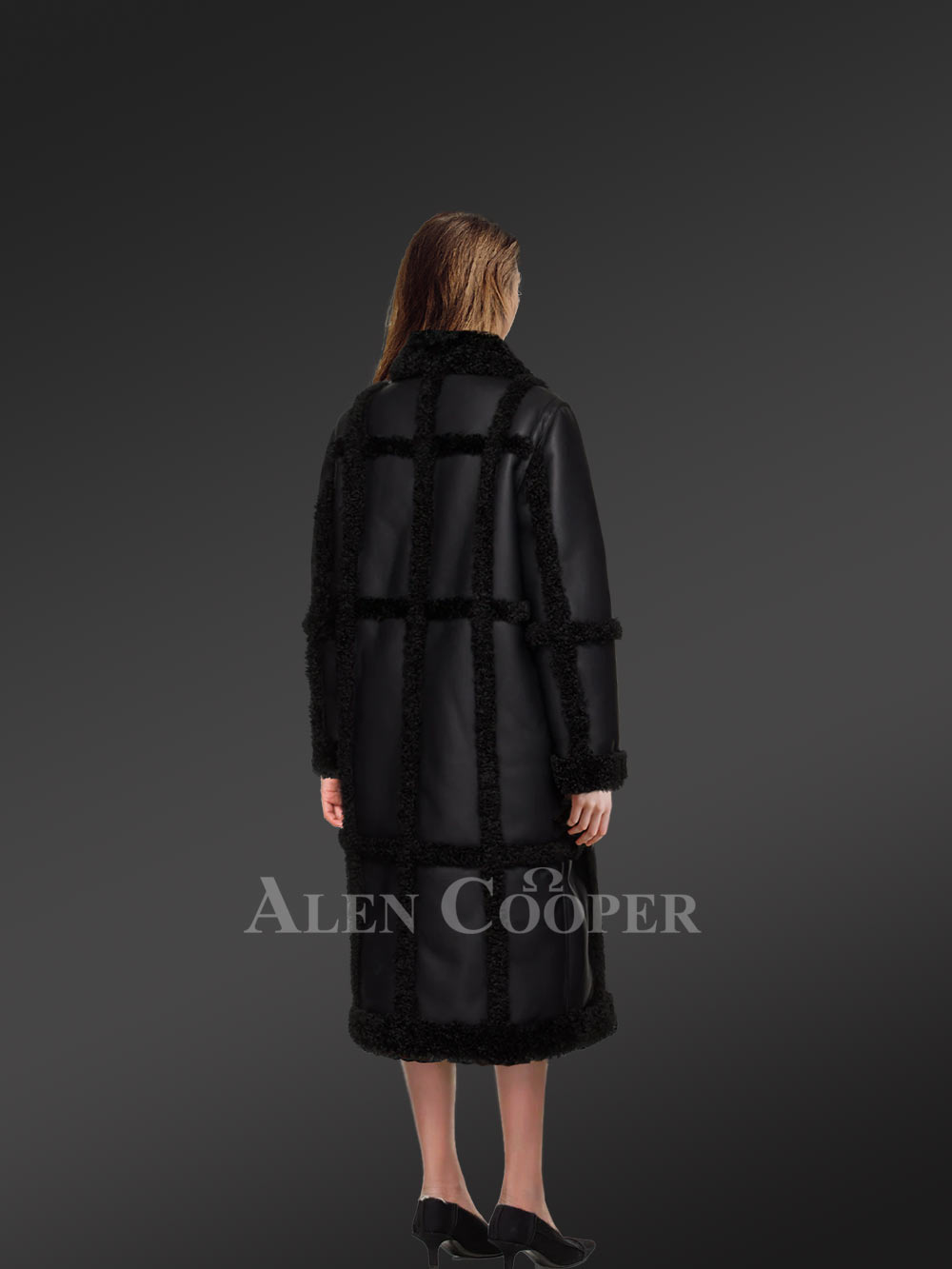 Womens Shearling Long Coat for Stunning Winter Looks - Image 4