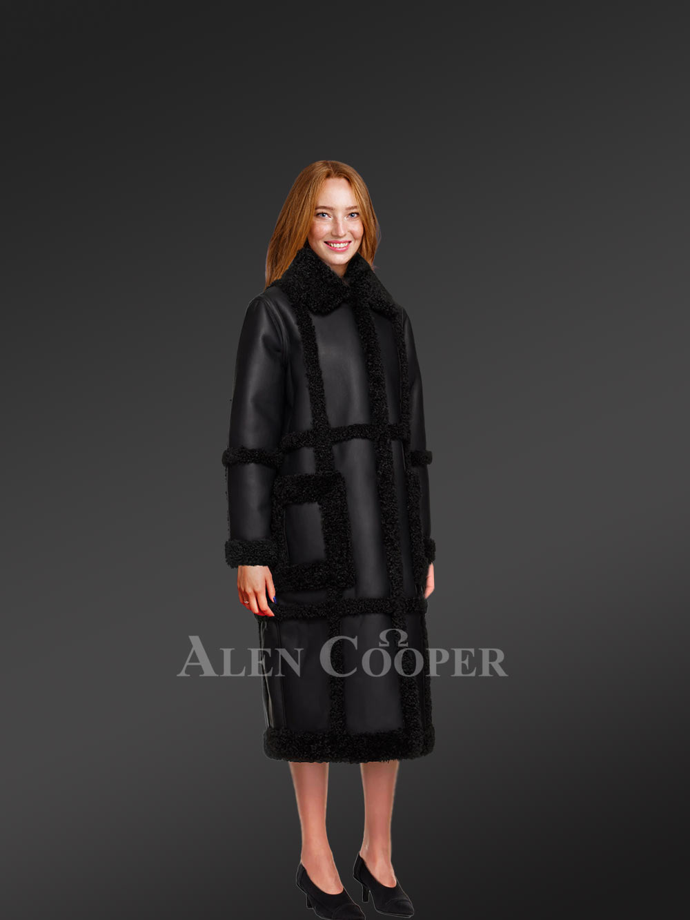 Womens Shearling Long Coat for Stunning Winter Looks - Image 3