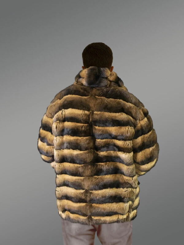 Men’s Rex Rabbit Coat in Chinchilla Look - Image 2