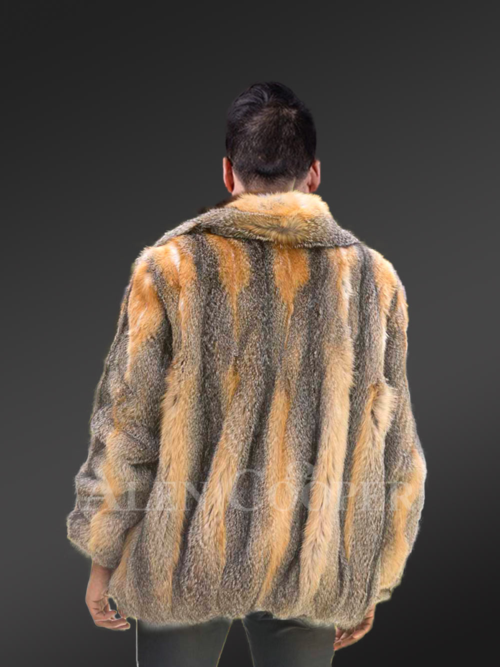 Fox Fur Men Jacket in Snuggly Bomber Style - Image 6