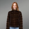 Turtle Neck Mink Coat for Women