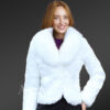 Women’s Rabbit Blazer with Fox Fur Collar Accent