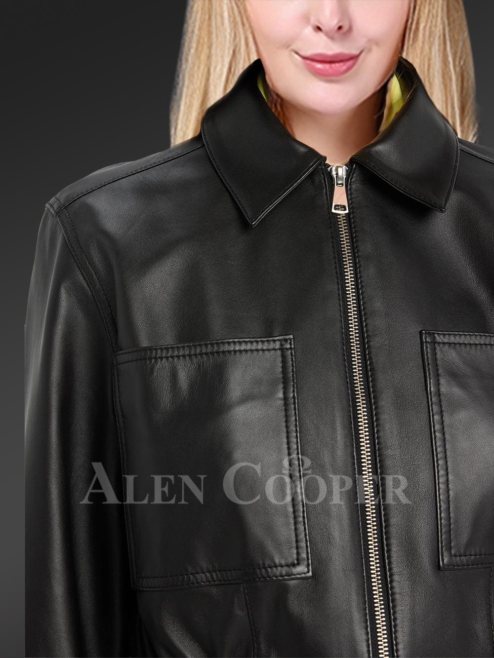Leather Crop Jacket with Astonishing Features for a Smart Stylish Look - Image 3
