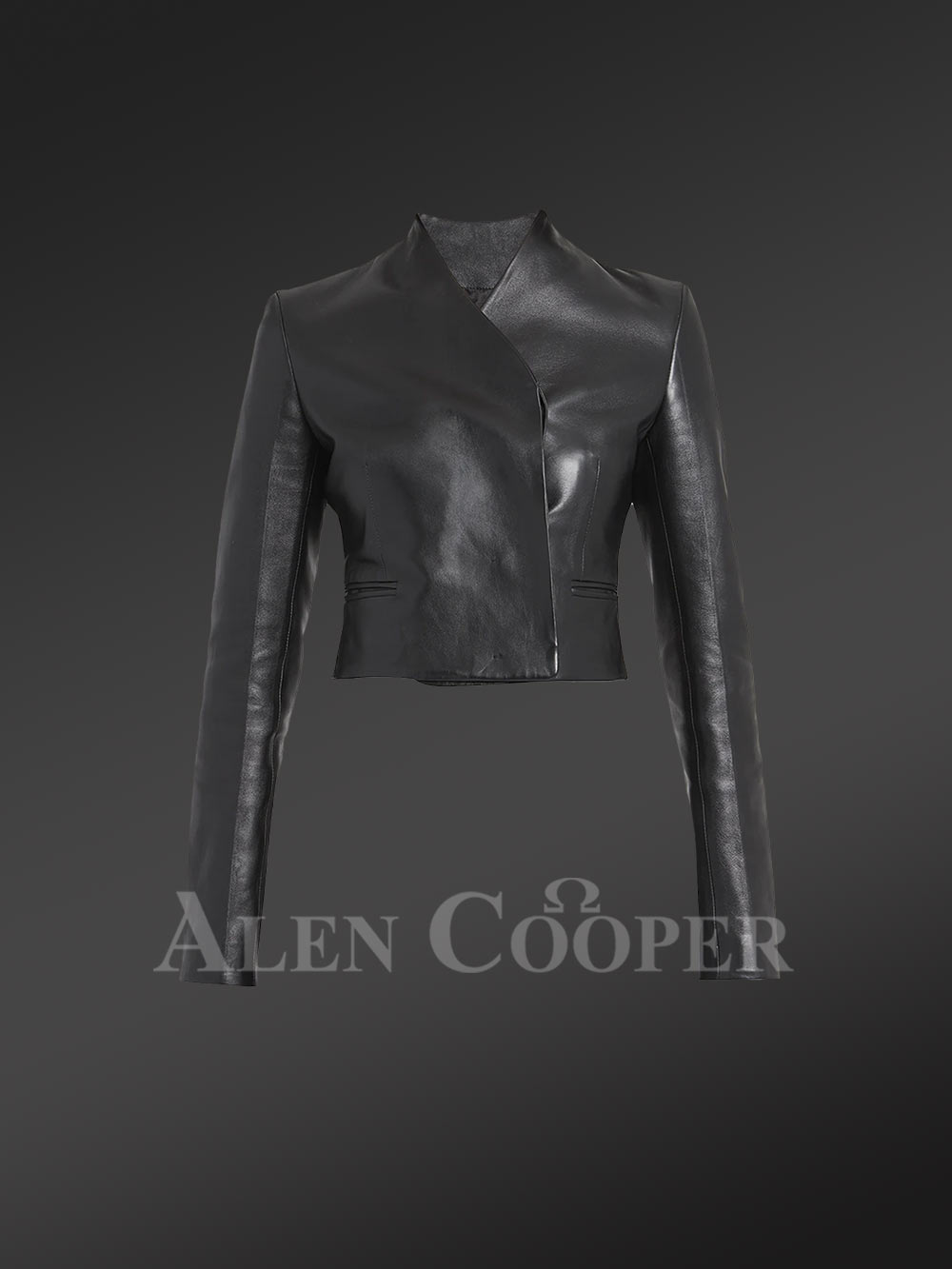 Leather Crop Biker Jacket for an All-Time Fashionable Look - Image 3
