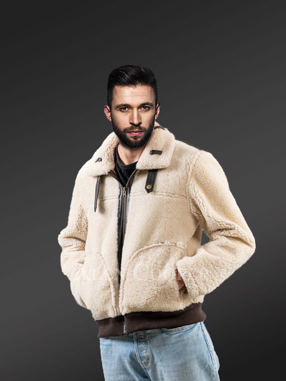 Sheepskin Reversible Jacket in Tan to Stay Warm, Comfortable & Stylish - Image 2
