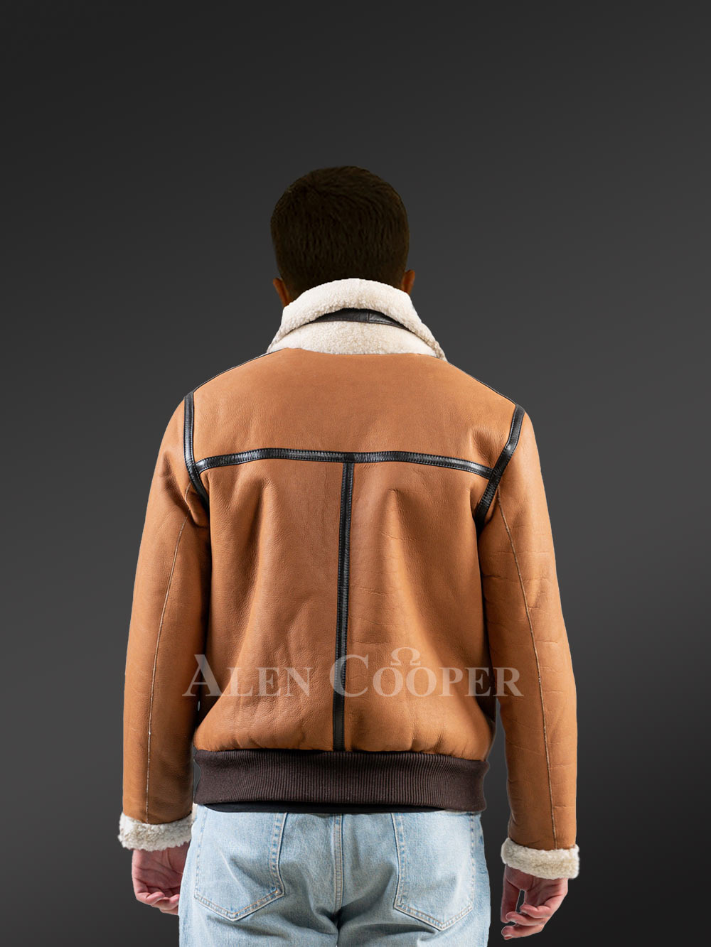 Sheepskin Reversible Jacket in Tan to Stay Warm, Comfortable & Stylish - Image 11