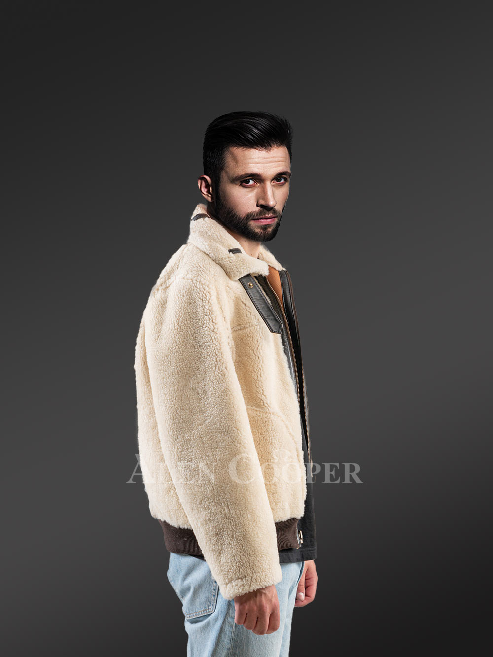 Sheepskin Reversible Jacket in Tan to Stay Warm, Comfortable & Stylish - Image 7
