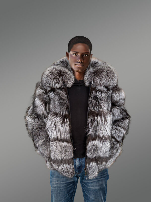 Mens Bomber Fox Fur Jacket for Absolute Protection in Winter