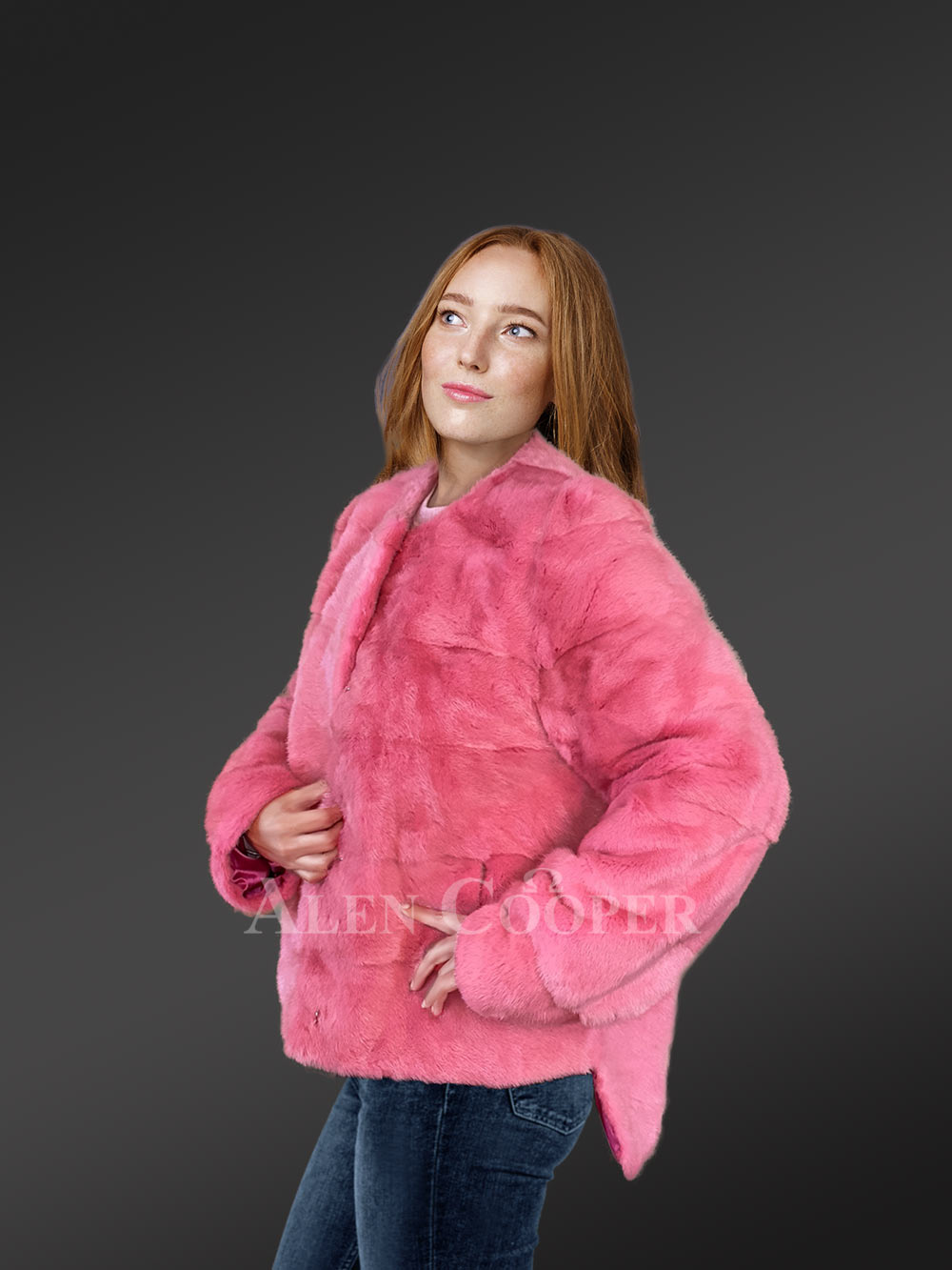 Mink Fur Coat with Headband for a Ravishing Look - Image 6