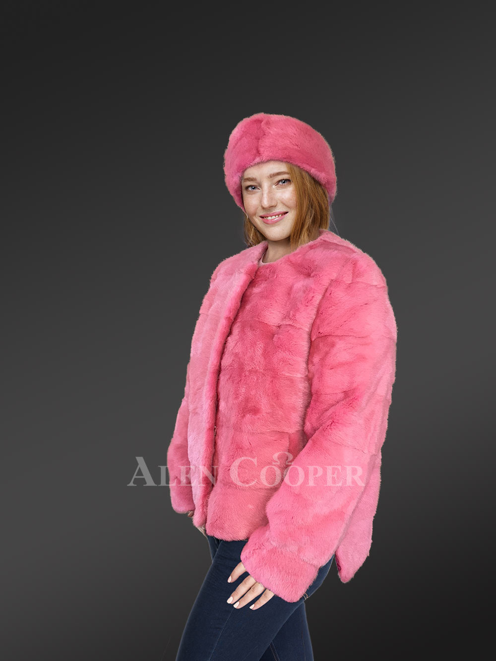 Mink Fur Coat with Headband for a Ravishing Look - Image 4