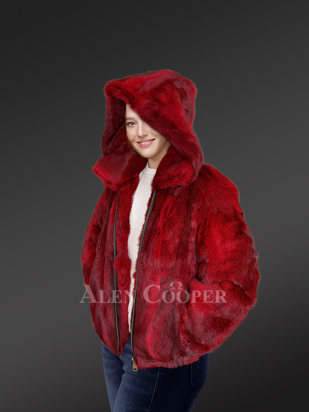 Womens Rabbit Bomber Jacket to Look Bright and Beautiful - Image 3