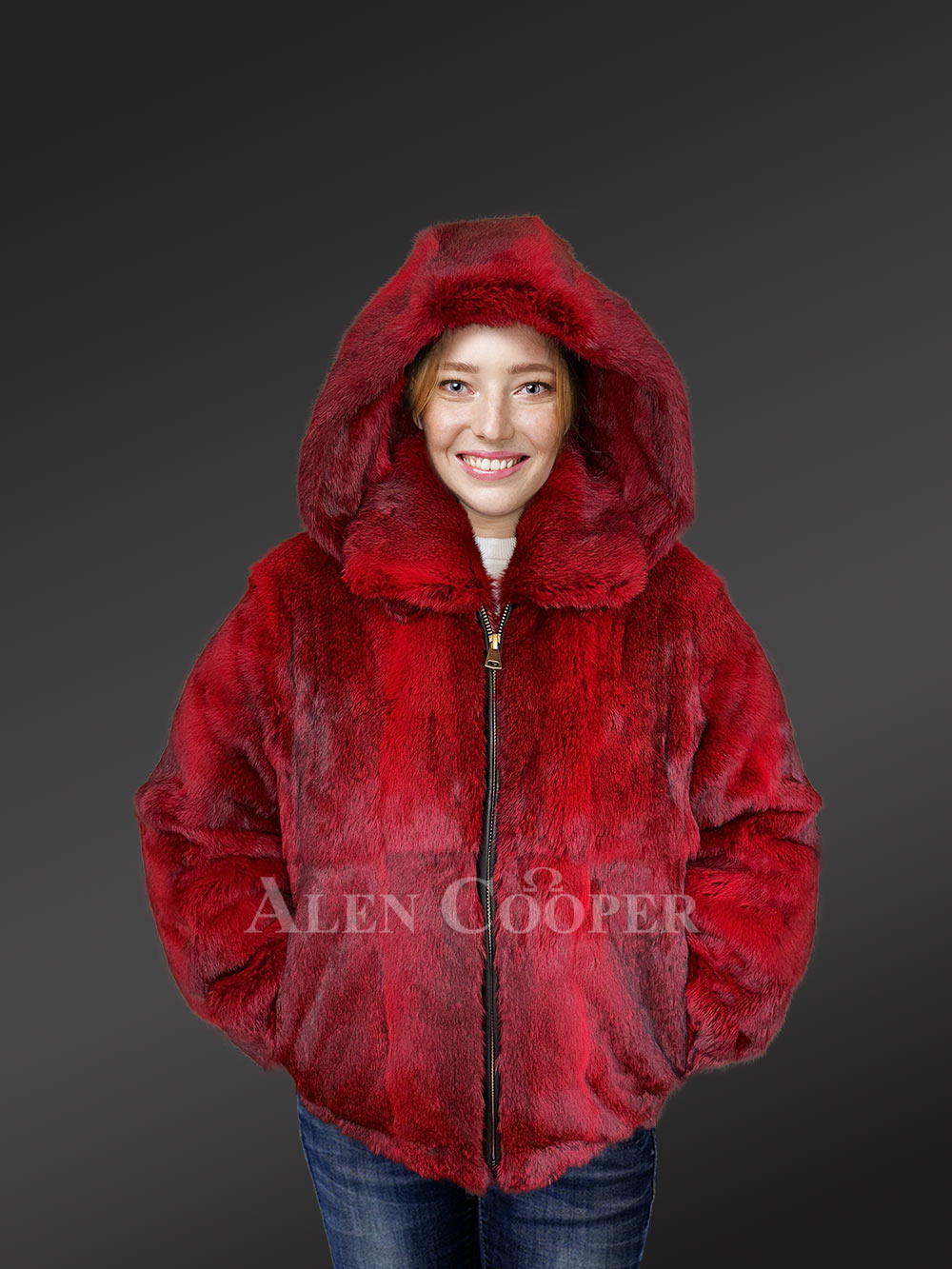 Womens Rabbit Bomber Jacket to Look Bright and Beautiful - Image 2