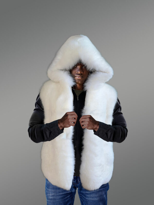 Fox Fur Vest with Hood to Elevate Ones Looks - Image 3