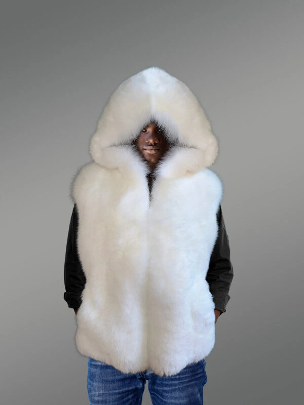 Fox Fur Vest with Hood to Elevate Ones Looks - Image 6