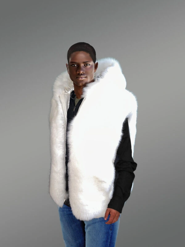 Fox Fur Vest with Hood to Elevate Ones Looks - Image 4