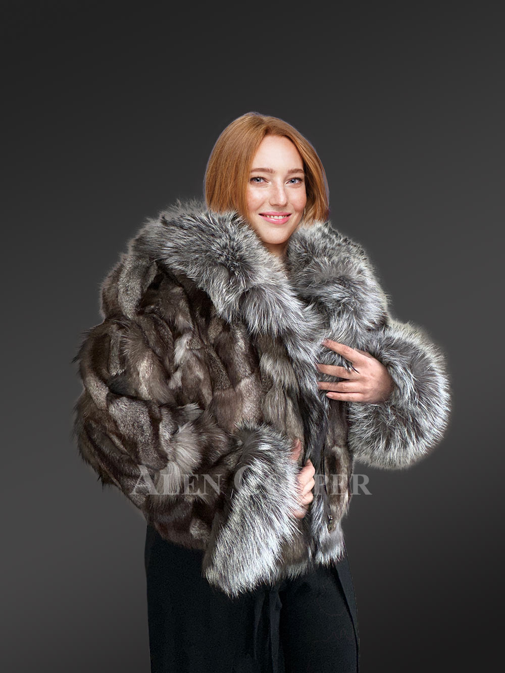Womens Fox Fur Crop Jacket for Fashion and Comfort - Image 8