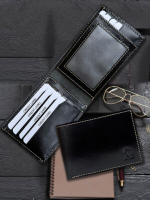 Black Bi-Fold Leather Wallet for Your Perpetual Functionality