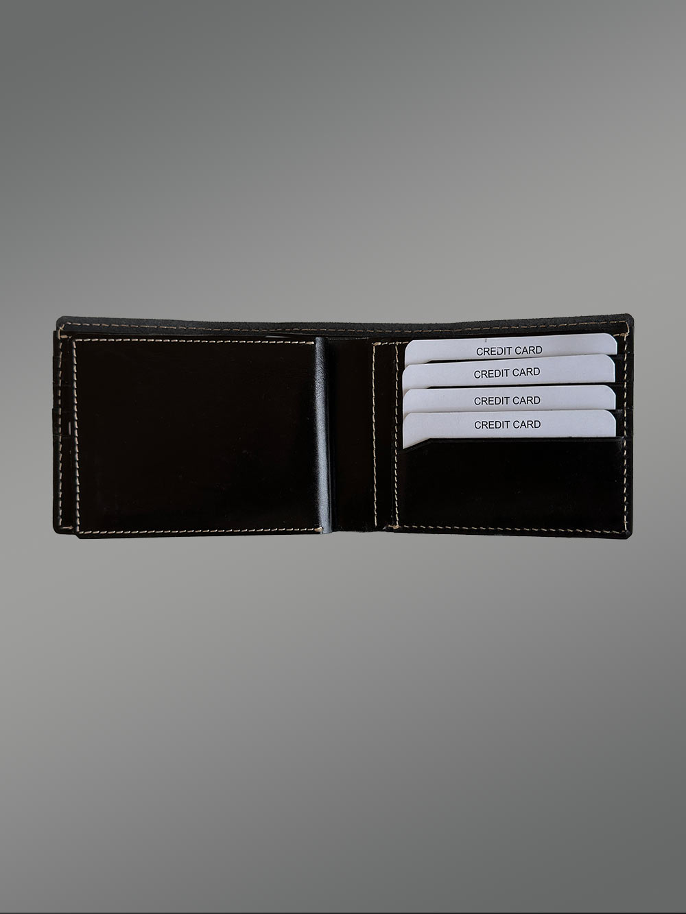 Black Bi-Fold Leather Wallets for men 4