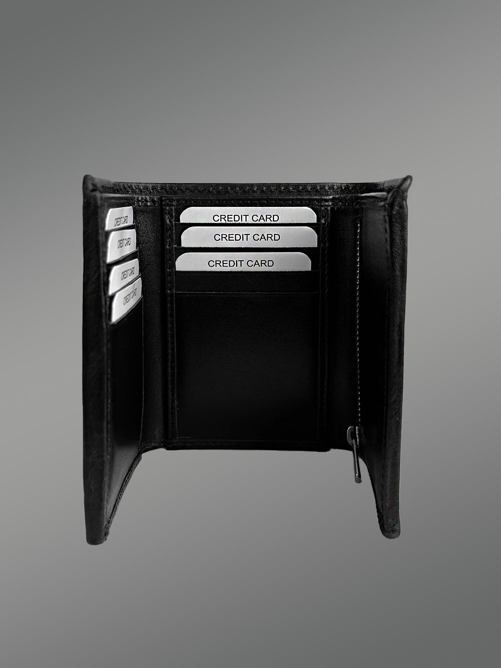 Black Trifold Leather Wallet - The Interminable Functional Accessory - Image 5