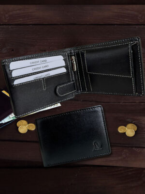 Mens Bi-Fold Genuine Leather Wallet – Perfect Fusion of Elegance & Practicality