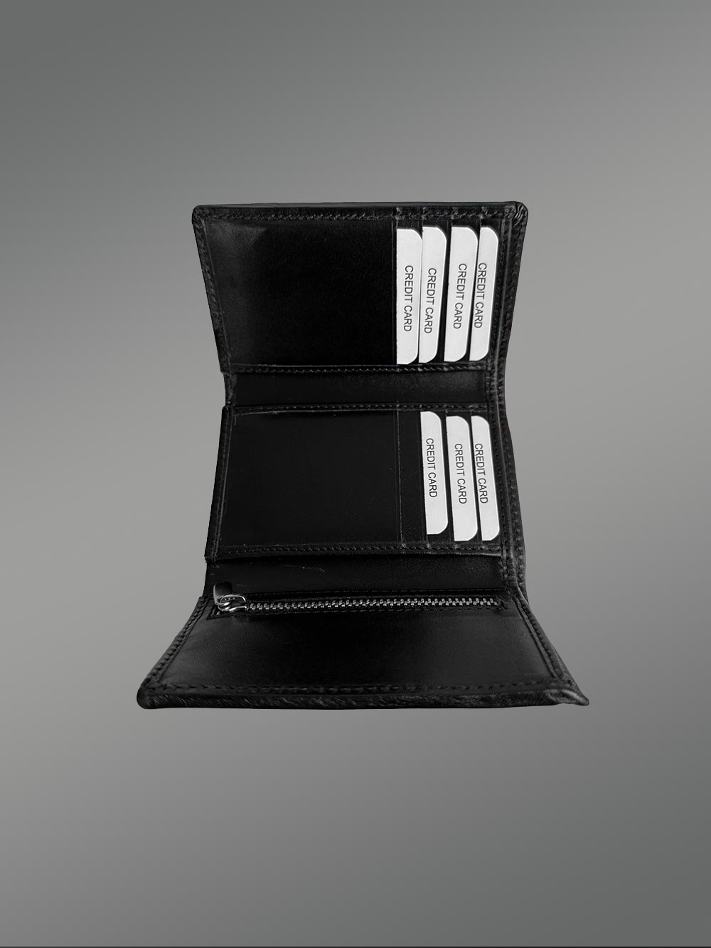 Black Trifold Leather Wallet - The Interminable Functional Accessory - Image 6