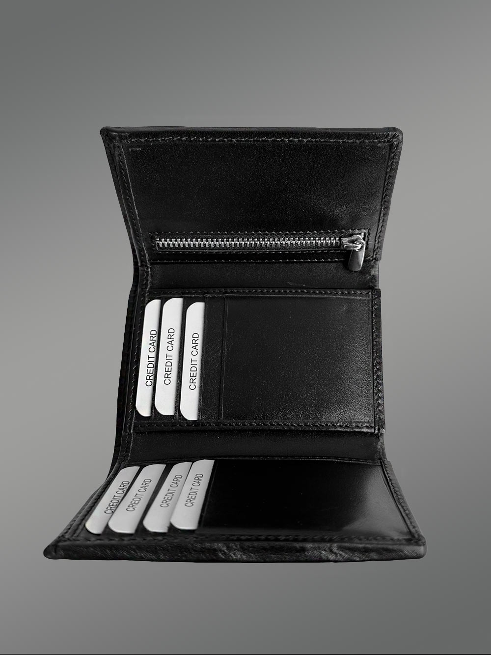 Black Trifold Leather Wallet - The Interminable Functional Accessory - Image 7