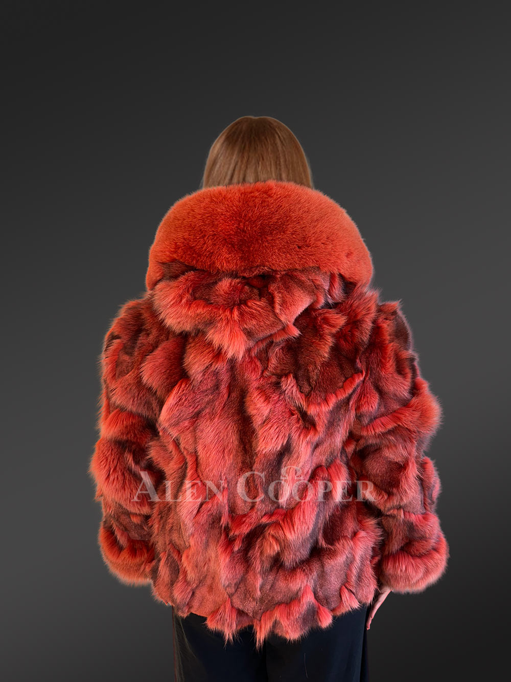 Womens Dressy Crop Style Fox Jacket an Exclusive Avant-Garde Wear - Image 7