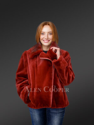 mink fur biker jacket