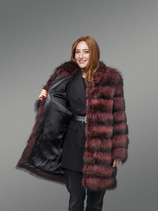 Womens Long Raccoon Coat - Image 4