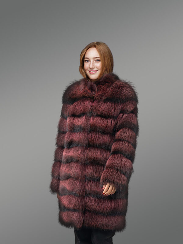 Womens Long Raccoon Coat - Image 3