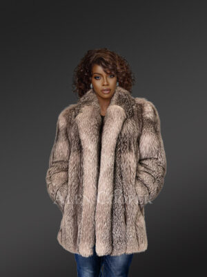 Women's Silver Fox Fur Coat